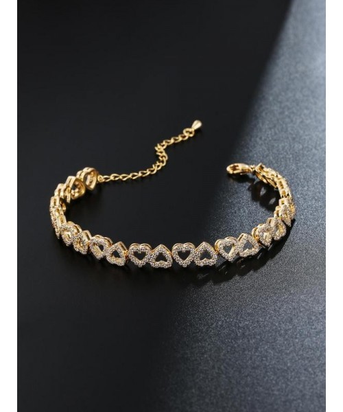 Heart Design Cute Summer Bracelets, Artificial Zircon Decor Matching Dainty Jewelry for Fall Festival Party, Daily Clothing Decor for Back To School, Matching Bracelets, Fall Outfits, Fall Freshness