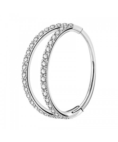 Oufer 20G Double Hoop Hinged Segment Nose Ring 316L Stainless Steel