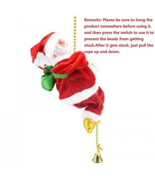 Christmas Climbing Santa Claus Design Hanging Ornament, 1 Count Music Playing Novelty Hanging Decoration for Home Party Festival [Battery Required, without Battery]