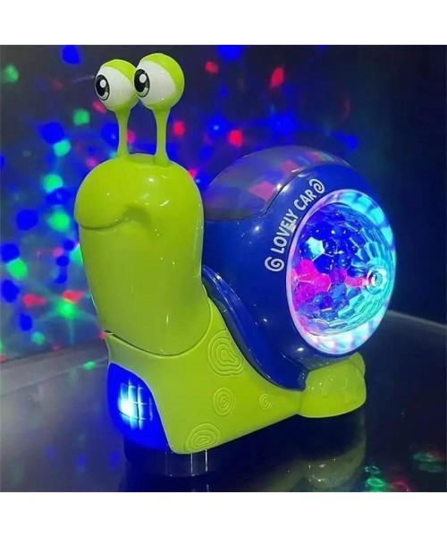 Crawling Snail Design Music Toys, Electric Snail Toy, Cute Electronic Animal Crawl Toy, Toys with Built-in LED Light, Interactive Learning Toy
