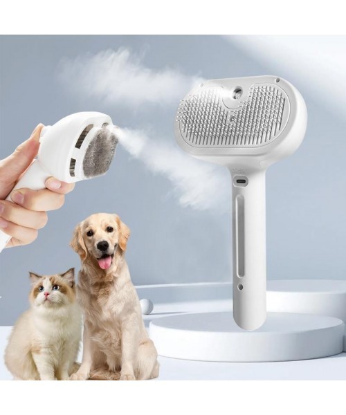 Pet Spray Hair Removal Comb, 1-piece pet hair brush, pet hair cleaning brush with shedding button, cat brush, dog brush, cat and dog beauty and massage comb, pet supplies