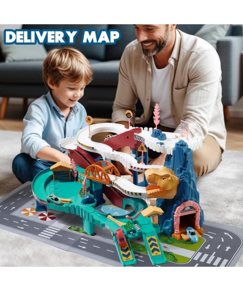 Full Size Dinosaur Race Track Playset Toys for Kids Car Ramp Track Set Toys Adventure Car Garage Parking Toy Full Size Dinosaur Race Track Playset Toys for Kids Car Ramp Track Set Toys Adventure Car Garage Parking Toy