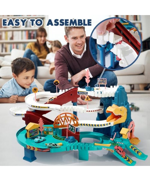 Full Size Dinosaur Race Track Playset Toys for Kids Car Ramp Track Set Toys Adventure Car Garage Parking Toy Full Size Dinosaur Race Track Playset Toys for Kids Car Ramp Track Set Toys Adventure Car Garage Parking Toy