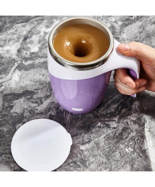 Automatic Magnetic Stirring Coffee Mug, 1 Count Electric Stainless Steel Self Mixing Coffee Tumbler, Rotating Home Office Travel Mixing Cup[Hand Wash Only Avoid Washing USB Port]