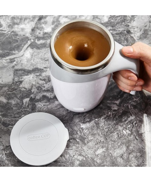 Automatic Magnetic Stirring Coffee Mug, 1 Count Electric Stainless Steel Self Mixing Coffee Tumbler, Rotating Home Office Travel Mixing Cup[Hand Wash Only Avoid Washing USB Port]