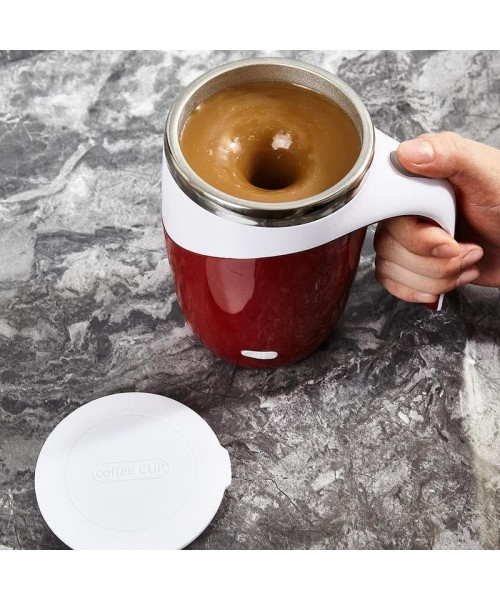 Automatic Magnetic Stirring Coffee Mug, 1 Count Electric Stainless Steel Self Mixing Coffee Tumbler, Rotating Home Office Travel Mixing Cup[Hand Wash Only Avoid Washing USB Port]