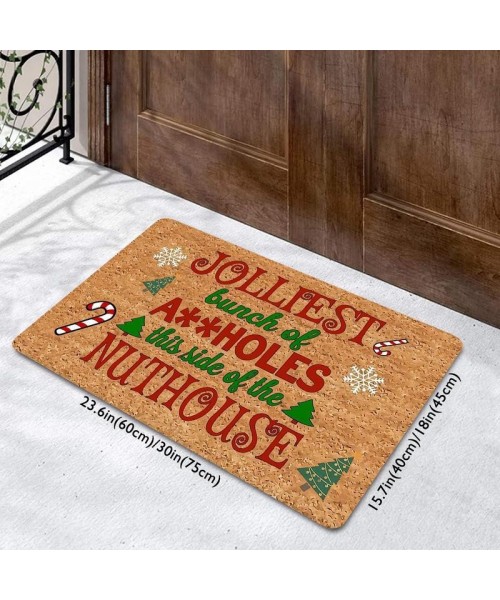 Christmas Themed Letter Pattern Door Mat, 1 Count Non-slip Rectangle Door Entrance Mat, Decorative Carpet for Home Living Room Bedroom Kitchen Patio