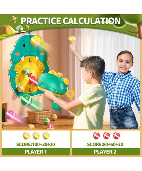 Dinosaur Dart Board Toys Set, 1 Set Dart Board Including 1 Count Board & 12pcs Random Color Sticky Balls & 1 Count Dinosaur Design Launcher, Indoor & Outdoor Party Play Game Toy Dinosaur Dart Board Toys Set, 1 Set Dart Board Including 1 Count Board & 12pcs Random Color Sticky Balls & 1 Count Dinosaur Design Launcher, Indoor & Outdoor Party Play Game Toy