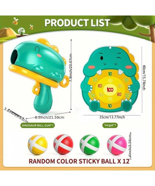 Dinosaur Dart Board Toys Set, 1 Set Dart Board Including 1 Count Board & 12pcs Random Color Sticky Balls & 1 Count Dinosaur Design Launcher, Indoor & Outdoor Party Play Game Toy Dinosaur Dart Board Toys Set, 1 Set Dart Board Including 1 Count Board & 12pcs Random Color Sticky Balls & 1 Count Dinosaur Design Launcher, Indoor & Outdoor Party Play Game Toy
