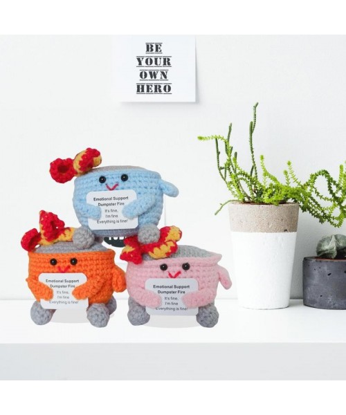 Crochet Dumpster Fire Toy, 1 Count Emotional Support Dumpster Fire Plush Toy, Emotional Support Ornament for Decoration Or Gift Crochet Dumpster Fire Toy, 1 Count Emotional Support Dumpster Fire Plush Toy, Emotional Support Ornament for Decoration Or Gift