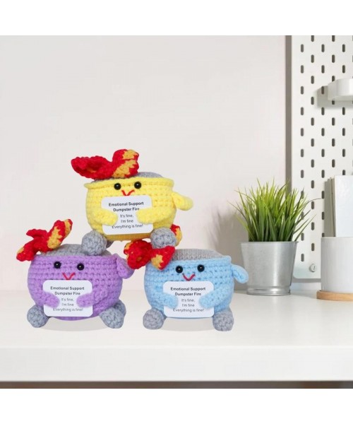 Crochet Dumpster Fire Toy, 1 Count Emotional Support Dumpster Fire Plush Toy, Emotional Support Ornament for Decoration Or Gift Crochet Dumpster Fire Toy, 1 Count Emotional Support Dumpster Fire Plush Toy, Emotional Support Ornament for Decoration Or Gift