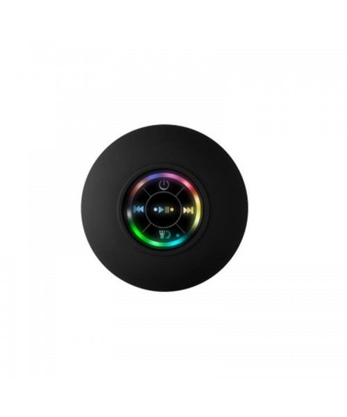 Mini Bluetooth Shower Speaker with LED light, Portable IPX4 Waterproof, Hands-Free Speakerphone. Rechargeable Using Micro USB, Wireless Stereo for Beach, Shower & Home