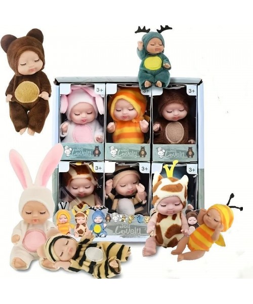 6pcs/set Mini Animal & Insect Shaped Cute Reborn Doll, Sleepy Doll, Children's Toy Gift Box 6pcs/set Mini Animal & Insect Shaped Cute Reborn Doll, Sleepy Doll, Children's Toy Gift Box