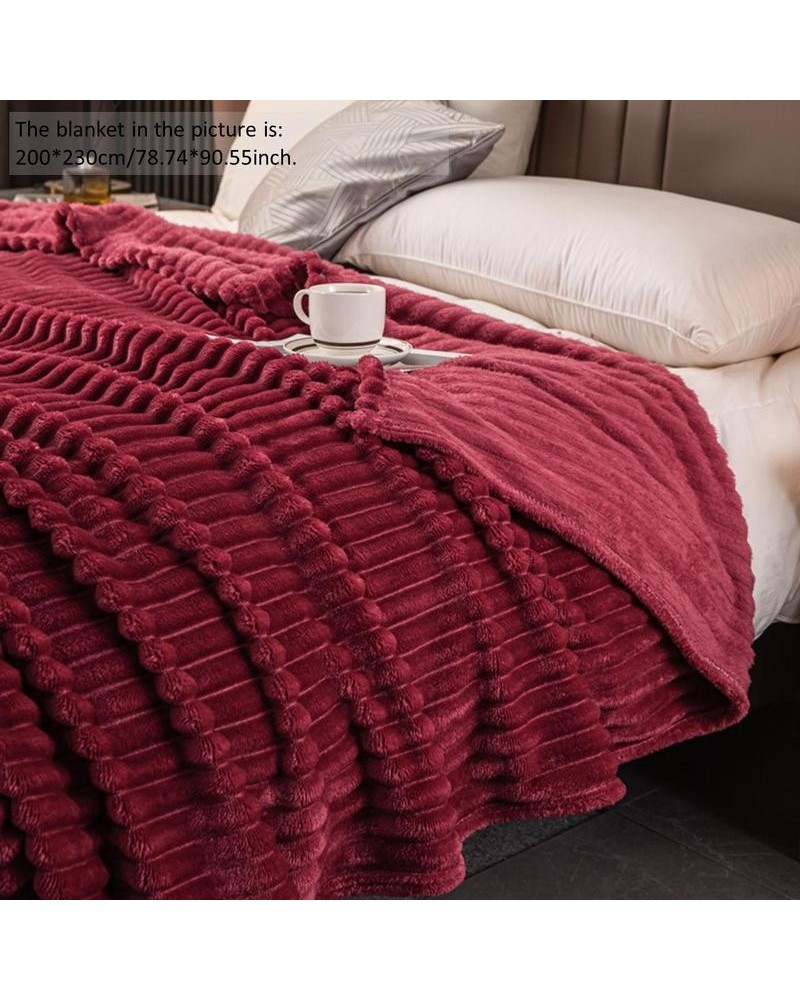 Solid Color Blanket, 1 Count Soft Comfortable Skin-friendly Warm Throw, Bedroom Refresh Decor for Bed Sofa Home Dormitory