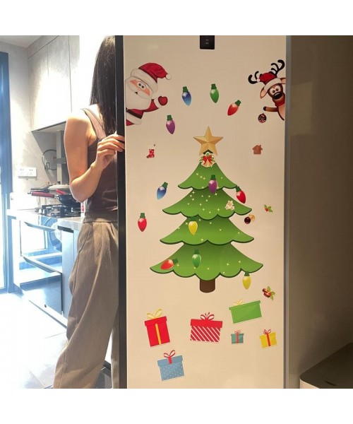 Christmas Themed Magnetic Sticker, 1 Set Cartoon Santa Claus & Reindeer & Tree Pattern Refrigerator Magnets, Holiday Party Atmosphere Enhancer