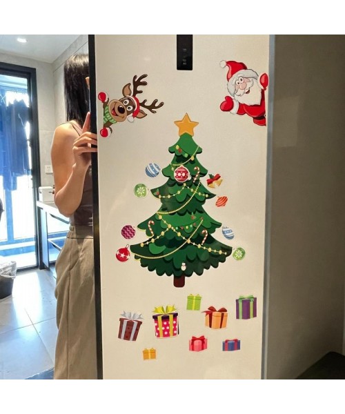 Christmas Themed Magnetic Sticker, 1 Set Cartoon Santa Claus & Reindeer & Tree Pattern Refrigerator Magnets, Holiday Party Atmosphere Enhancer