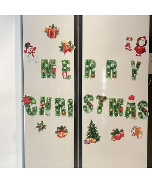 Christmas Themed Magnetic Sticker, 1 Set Cartoon Santa Claus & Reindeer & Tree Pattern Refrigerator Magnets, Holiday Party Atmosphere Enhancer