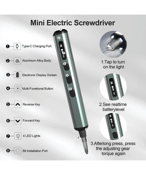 68-in-1 Electric Screwdriver Set, Magnetic & Pop-up Design Mini Electric Precision Screwdriver Set for Repairing Electronics