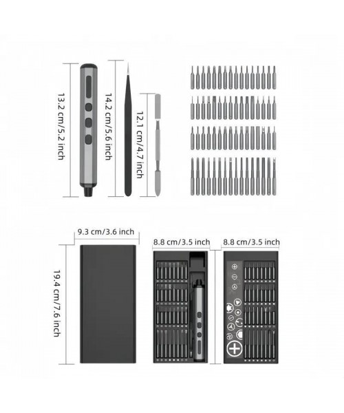 68-in-1 Electric Screwdriver Set, Magnetic & Pop-up Design Mini Electric Precision Screwdriver Set for Repairing Electronics