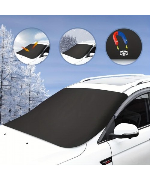 Christmas Winter Car Windshield Snow Cover, Magnetic Summer Car Windshield Sun Shade, Car Exterior Accessories for Winter & Summer, Suitable for Most Cars