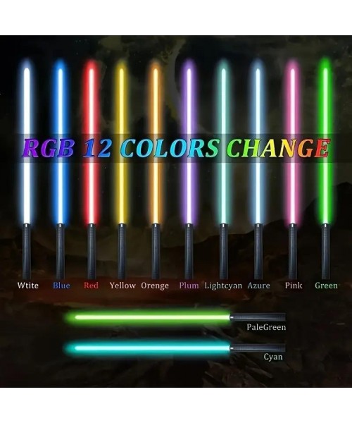 Christmas Gifts, Advent Calendar 2024, 2 In 1 Double Bladed Lightsaber, Lamp Saber, 2 Counts RGB Color Changing LED Lights Saber, Rechargeable Toys Lightsaber for Glow In The Dark Party