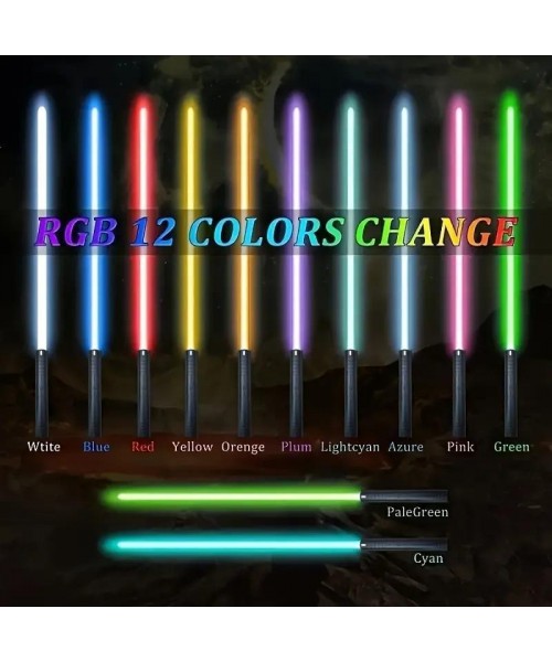 Christmas Gifts, Advent Calendar 2024, 2 In 1 Double Bladed Lightsaber, Lamp Saber, 2 Counts RGB Color Changing LED Lights Saber, Rechargeable Toys Lightsaber for Glow In The Dark Party