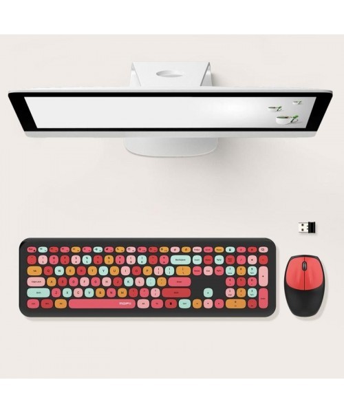 Silent USB Wireless Keyboard & Mouse Combo, Quiet Design Keyboard & Mouse Set for Distraction, Free Typing, Effortless Plug & Play, Gaming Accessories for PC, Gaming Keyboard & Mouse Set for Fall