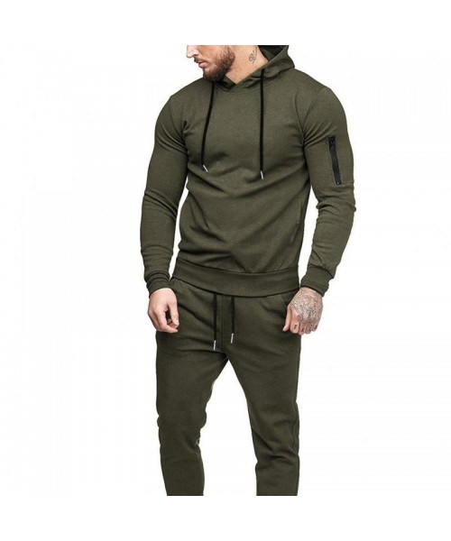 Men's Tracksuit 2 Pack Hooded Athletic Sweatsuits Casual Running Jogging Sport Suit Sets Classic Menswear Cotton Elastic