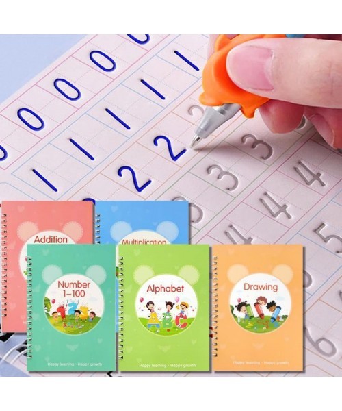 Reusable Magic Writing Practice Copybook, 5 Counts Handwriting Practice Book with 10 Pen Refill & 2 Pen, Suitable for Kindergarten School Students, School-starting Stationery Set, Fall Decor, Men Gifts, Christmas Gift