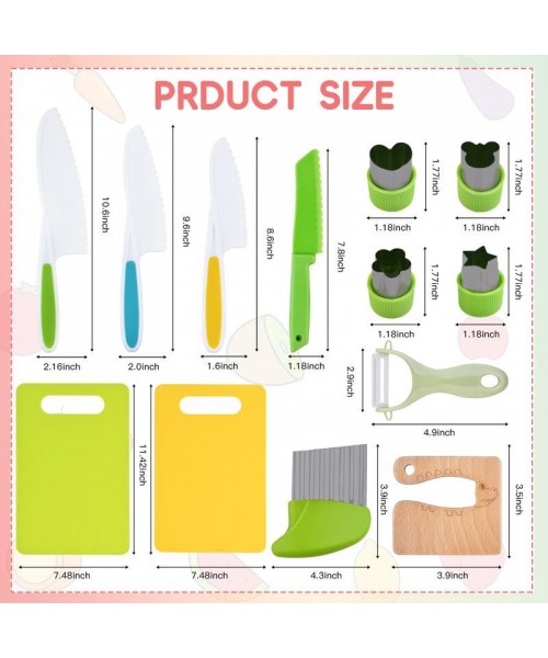 Montessori 13 Piece Kids Cooking Tools for Over 3 Year Od, Children Cooking Tool Set for Real Cooking for Kids Birthday Christmas Gift Black Friday