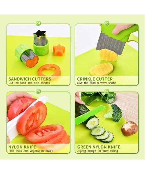 Montessori 13 Piece Kids Cooking Tools for Over 3 Year Od, Children Cooking Tool Set for Real Cooking for Kids Birthday Christmas Gift Black Friday