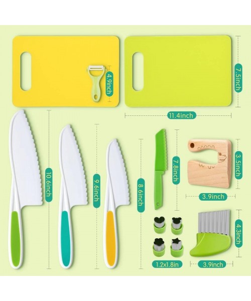Montessori 13 Piece Kids Cooking Tools for Over 3 Year Od, Children Cooking Tool Set for Real Cooking for Kids Birthday Christmas Gift Black Friday