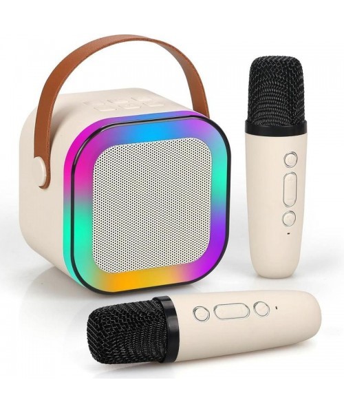Fall Portable Wireless Karaoke Speaker with Microphone, HIFI Stereo Sound Subwoofers, KTV Speaker Subwoofer with RGB Colorful LED Lights, Karaoke Machine Sound System for Outdoor Sports Travel, Audio Device, Room Accessories