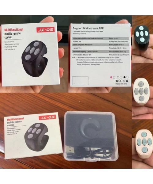 Wireless Remote Control Ring, Selfie Video Controller for Phone, Automatic Page Turner for Various APP, Mobile Remote Control, Selfie Accessories
