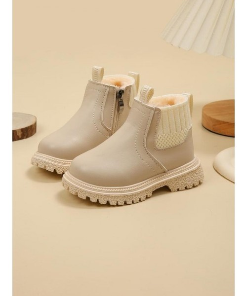 Kid's Winter Boots, Casual Warm Ankle Boots for Fall & Winter, New Style Plain Color Boots for Boys for Daily Wear